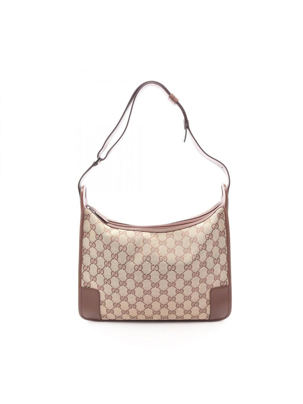 Gucci Gg Canvas Shoulder Bag Leather #277408G65B